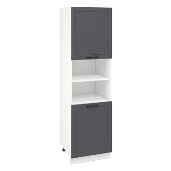 Пенал ПД600-11 Корпус: ЛДСП белый 16мм; фасад: фрезеровка Кельн, МДФ софт маренго 16 мм