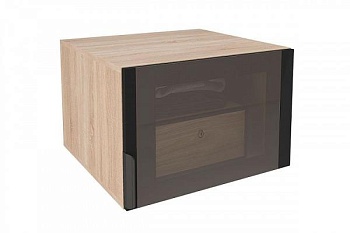 мс Норд Т02-600 Дуб Сонома / СТЕКЛО Софт черный