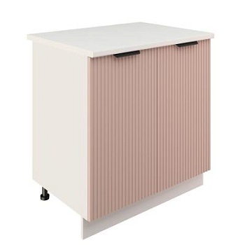 Шкаф нижний ШН 800 Корпус: ЛДСП белый 16мм; фасад: фрезеровка Норд Line, МДФ софт какао 16 мм