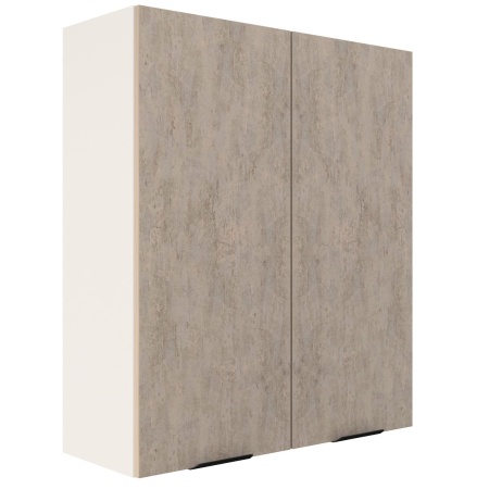 Шкаф верхний (премьер) ШВ 800Н Корпус: ЛДСП белый 16мм; фасад: фрезеровка Норд, МДФ камень беж 16 мм