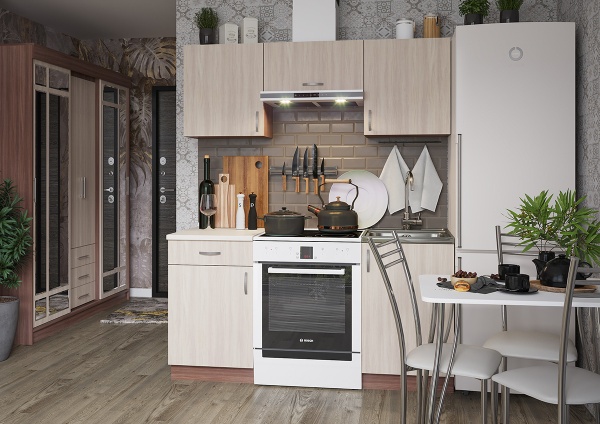 Кухонный гарнитур Татьяна 1,6 м Ясень шимо темный/ясень шимо светлый