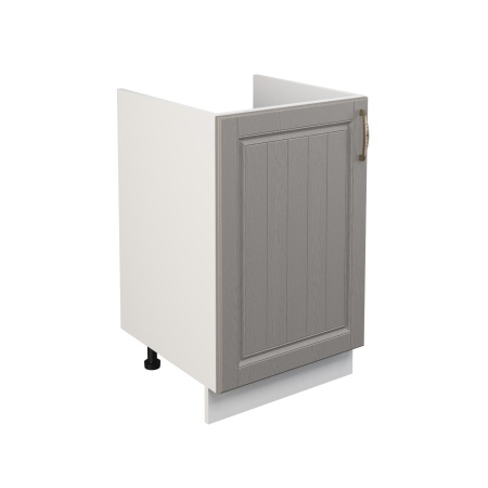 Шкаф нижний под мойку ШНМ 500 Корпус: ЛДСП белый 16мм; фасад: фрезеровка Лондон, МДФ дуб графит 16мм