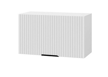 Шкаф верхний горизонтальный ШВГ 600 Корпус: ЛДСП белый 16мм; фасад: фрезеровка Норд Line, МДФ софт пломбир 16 мм