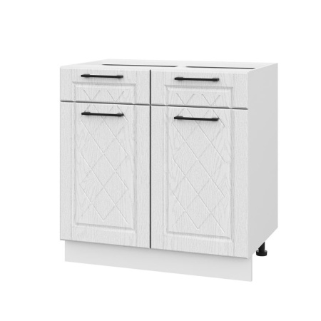 Шкаф нижний с ящиками ШН2Я 800 Барселона белый массив (МДФ 16мм МС София)