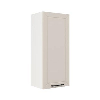 Шкаф верхний (премьер) ШВ 400Н Корпус: ЛДСП белый 16мм; фасад: фрезеровка Кельн, МДФ софт бланж 16мм