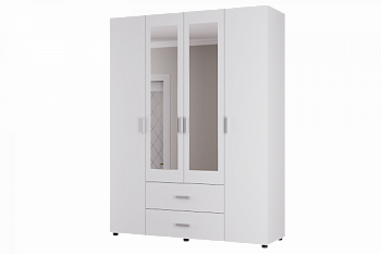 ЭВА Шкаф 4х створчатый ШК-020 Белый / Белый