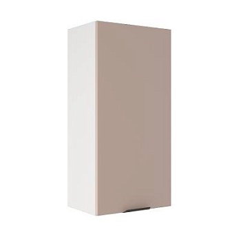 Шкаф верхний (премьер) ШВ 450Н Корпус: ЛДСП белый 16мм; фасад: фрезеровка Норд, МДФ софт какао 16 мм