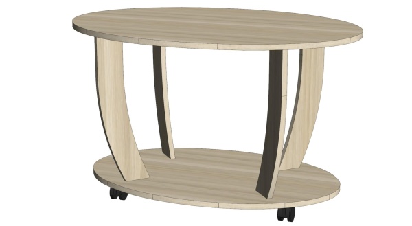 Стол журнальный овальный Ясень Шимо светлый