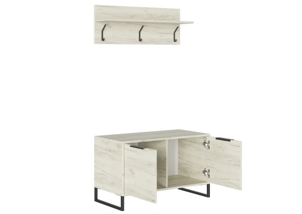 ЛОФТ Прихожая Дуб крафт белый / Дуб Крафт белый