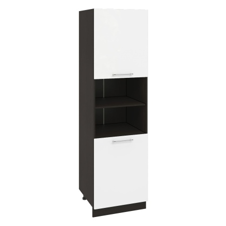 Пенал ПД600-11 Корпус: ЛДСП венге 16мм; фасад: фрезеровка Олива, МДФ глянец белый 16мм