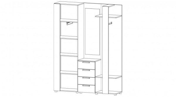 Прихожая Лофт Цемент светлый / Цемент темный