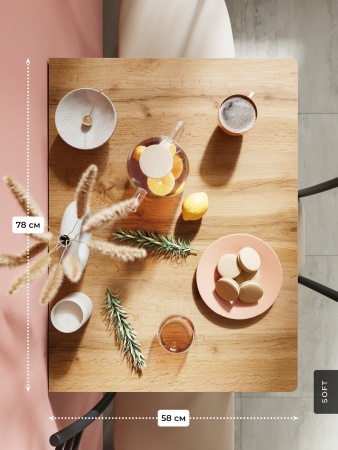 Стол ломберный Купер 780х580 (1160х780), раскладной, ЛДСП Вотан / Черный