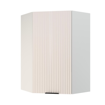 Шкаф верхний угловой (премьер)  ШВУ 600Н Корпус: ЛДСП белый 16мм; фасад: фрезеровка Норд Line, МДФ софт пломбир 16 мм Шкаф верхний угловой (премьер)  ШВУ 600Н Корпус: ЛДСП белый 16мм; фасад: фрезеровка Норд Line, МДФ софт пломбир 16 мм