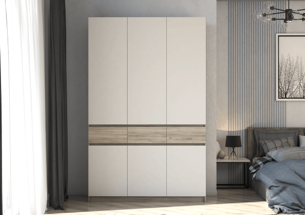 БОСТОН ШК-002 Шкаф 3-ств. ЛДСП (Комплект) Дуб крафт серый / Кашемир