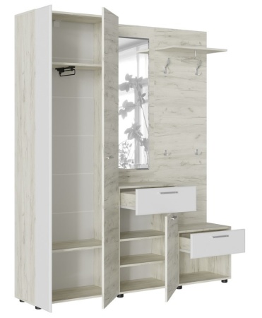 Модульная прихожая Сафари Дуб крафт белый / Белый Софт