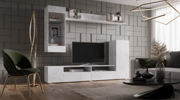 Модульная гостиная Даллас Цемент светлый