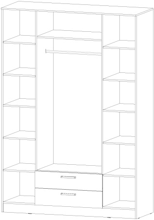 Шкаф 4-х створчатый Коста-Рика Анкор светлый