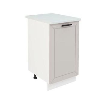 Шкаф нижний ШН 450 Корпус: ЛДСП белый 16мм; фасад: фрезеровка Кельн, МДФ софт бланж 16мм