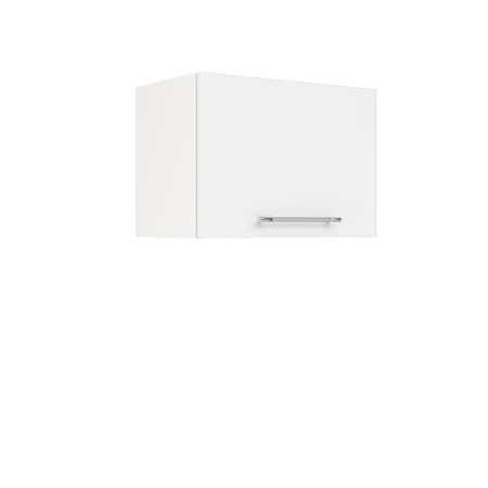 Шкаф верхний горизонтальный ШВГ 500 Корпус: ЛДСП белый 16мм; фасад: фрезеровка Олива, МДФ глянец белый 16мм