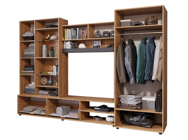 САФАРИ НМ Стенка (Комплект) Дуб Крафт золотой / Графит Софт