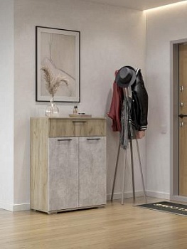 мс для прихожей Бостон КМ-800 дуб крафт серый/бетонный камень NEW