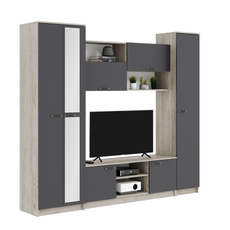 гостиная Герда дуб крафт серый/серый графит