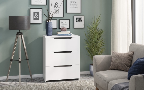 ЛАЙТ Комод КМ-001 (3 ящ.) Белый
