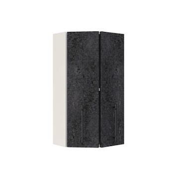 Шкаф верхний торцевой ШВТ 360 Корпус: ЛДСП белый 16мм; фасад: фрезеровка Нувель, МДФ бетон черный 16мм Шкаф верхний торцевой ШВТ 360 Корпус: ЛДСП белый 16мм; фасад: фрезеровка Нувель, МДФ бетон черный 16мм