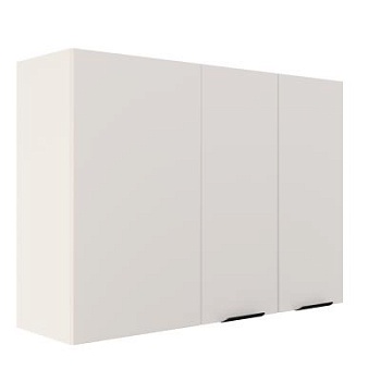 Шкаф верхний угловой ШВУП 1000 Корпус: ЛДСП белый 16мм; фасад: фрезеровка Норд, МДФ софт даймонд 16 мм