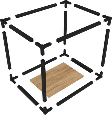 Полка "Лофт" ПМ-Л 600 Черный/белый