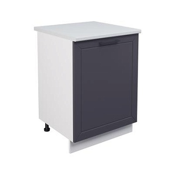 Шкаф нижний ШН 600-1 Корпус: ЛДСП белый 16мм; фасад: фрезеровка Кельн, МДФ софт смок 16мм