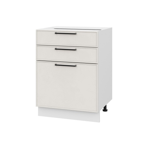 Шкаф нижний с ящиками ШН3Я 600 Либерти белый арт (МДФ 16мм МС София)