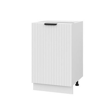 Шкаф нижний ШН 500 Корпус: ЛДСП белый 16мм; фасад: фрезеровка Норд Line, МДФ софт пломбир 16 мм