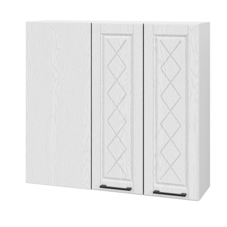 Шкаф верхний угловой (премьер) ШВУП 1000Н Барселона белый массив (МДФ 16мм МС София)