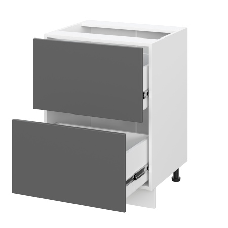 Шкаф нижний с ящиками ШНГ2Я 600 Барселона белый массив (МДФ 16мм МС София)