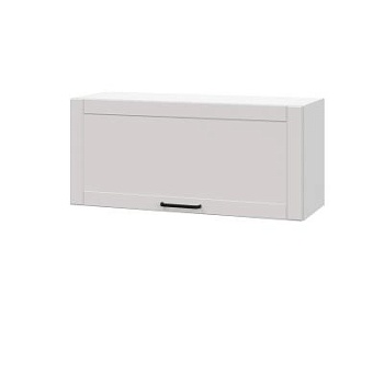 Шкаф верхний горизонтальный ШВГ 800 Корпус: ЛДСП белый 16мм; фасад: фрезеровка Диада, МДФ лофт крем 16 мм