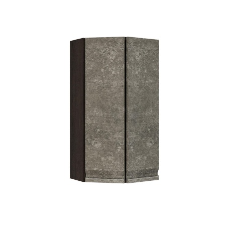 Шкаф верхний торцевой ШВТ 360 Корпус: ЛДСП венге 16мм; фасад: фрезеровка Бруклин, МДФ бетон коричневый 16мм