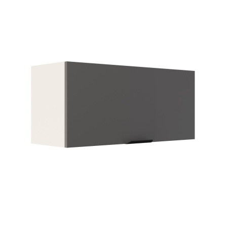 Шкаф верхний горизонтальный ШВГ 800 Корпус: ЛДСП белый 16мм; фасад: фрезеровка Норд, МДФ софт маренго 16 мм