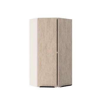 Шкаф верхний торцевой ШВТ 360 Корпус: ЛДСП белый 16мм; фасад: фрезеровка Норд, МДФ камень беж 16 мм