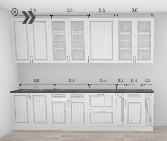 Кухня Премьер Лондон Дуб белый 3,0 м (4827)