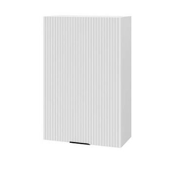 Шкаф верхний (премьер) ШВ 600Н-1 Корпус: ЛДСП белый 16мм; фасад: фрезеровка Норд Line, МДФ софт пломбир 16 мм