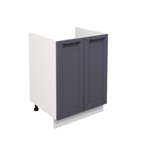 Шкаф нижний под мойку ШНМ 600 Корпус: ЛДСП белый 16мм; фасад: фрезеровка Кельн, МДФ софт маренго 16 мм