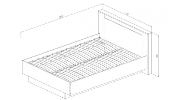Бостон Кровать 1400 Дуб вотан / Венге