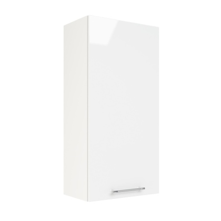 Шкаф верхний (премьер) ШВ 450Н Корпус: ЛДСП белый 16мм; фасад: фрезеровка Олива, МДФ глянец белый 16мм