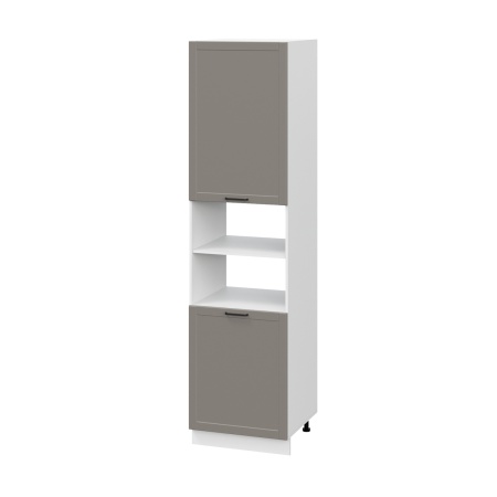 Пенал (премьер) ПД600Н-11 Корпус: ЛДСП белый 16мм; фасад: фрезеровка Диада, МДФ лофт кварц 16 мм