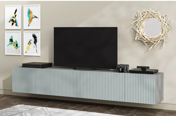 СКАНДИ в гостиную под TV (МДФ) Серый шифер / Грин Грей Софт