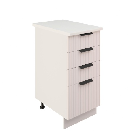 Шкаф нижний с ящиками ШНЯ 400 Корпус: ЛДСП белый 16мм; фасад: фрезеровка Норд Line, МДФ софт пломбир 16 мм Шкаф нижний с ящиками ШНЯ 400 Корпус: ЛДСП белый 16мм; фасад: фрезеровка Норд Line, МДФ софт пломбир 16 мм