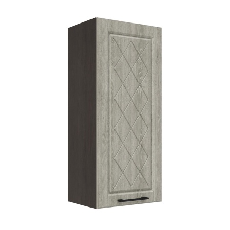 Шкаф верхний (премьер) ШВ 400Н Корпус: ЛДСП венге 16мм; фасад: фрезеровка Барселона, МДФ седой клен 16мм