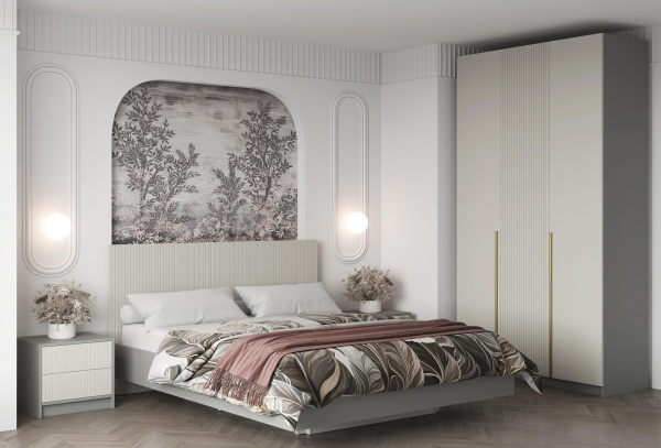 СЕЛЕНА Тумба прикроватная ТМ-001 (МДФ Комплект) Корпус - Шиншилла Серая  Фасад МДФ - матовая Кварц Грей Софт СЕЛЕНА Тумба прикроватная ТМ-001 (МДФ Комплект) Корпус - Шиншилла Серая  Фасад МДФ - матовая Кварц Грей Софт