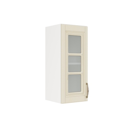 Шкаф верхний со стеклом ШВС 300 Корпус: ЛДСП белый 16мм; фасад: фрезеровка Лондон, МДФ дуб крем 16мм Шкаф верхний со стеклом ШВС 300 Корпус: ЛДСП белый 16мм; фасад: фрезеровка Лондон, МДФ дуб крем 16мм